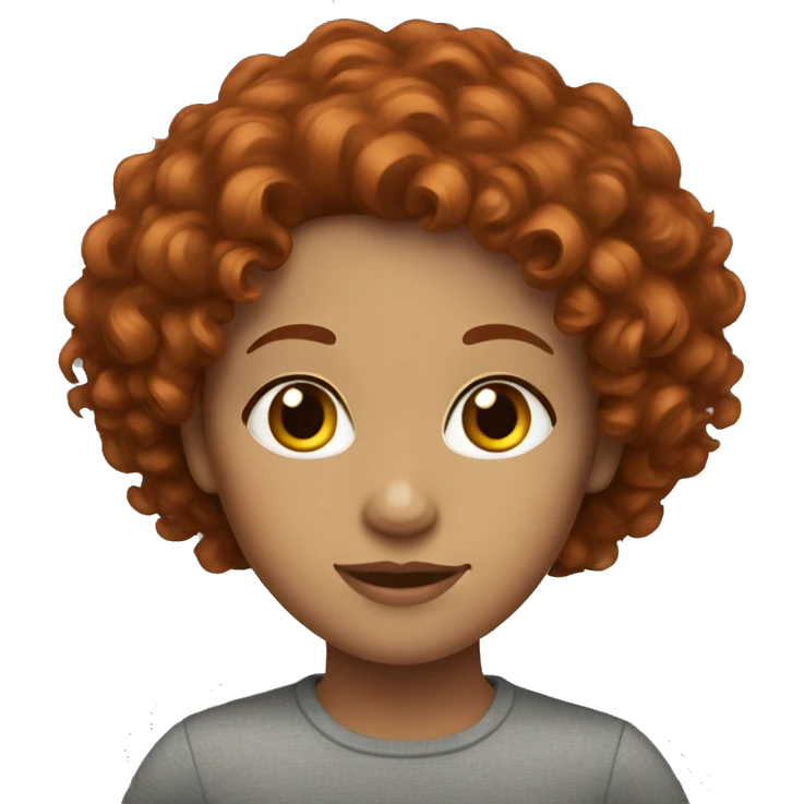 redhead curly hair women with brown eyes emoji