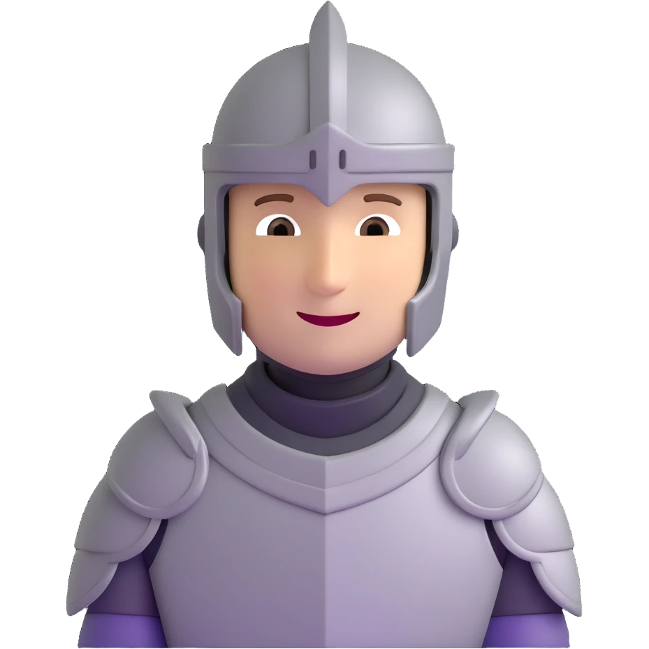 knight with raised visor friendly expression emoji