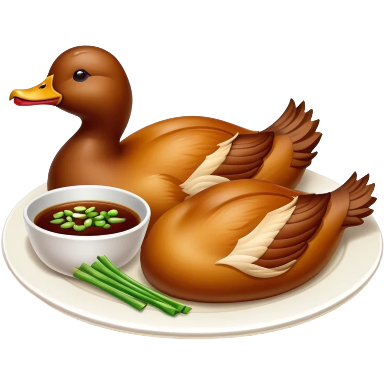Peking duck, crispy golden skin, Chinese cuisine, emoji style emoji