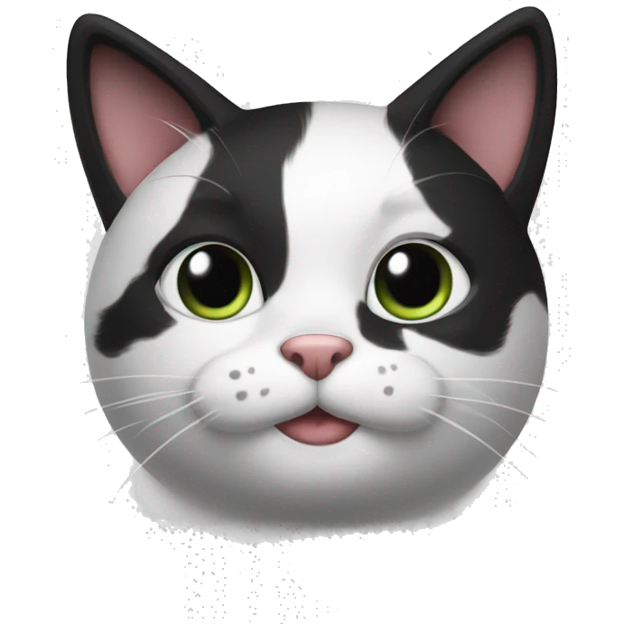 Black and white cat happy emoji