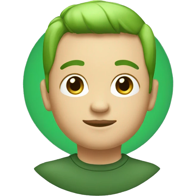 memoji with green background circle on transparent background emoji