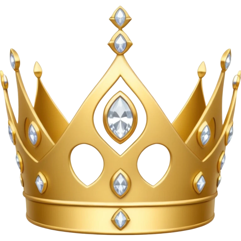 gold tiara with large white diamonds emoji