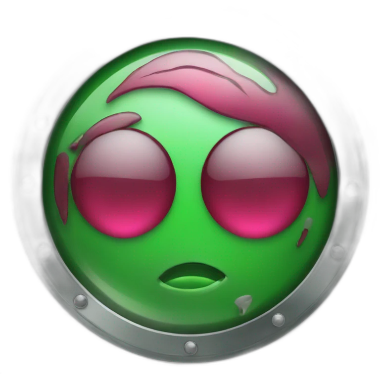 metal case, green ruby emoji