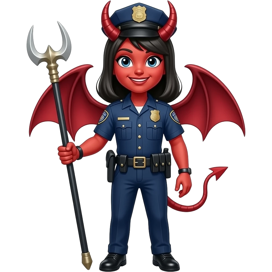 Crazy demon lady at doing police dispatch emoji