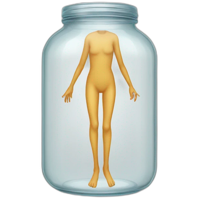 ((human legs)) standing ((over)) an ((empty transparent jar)) emoji