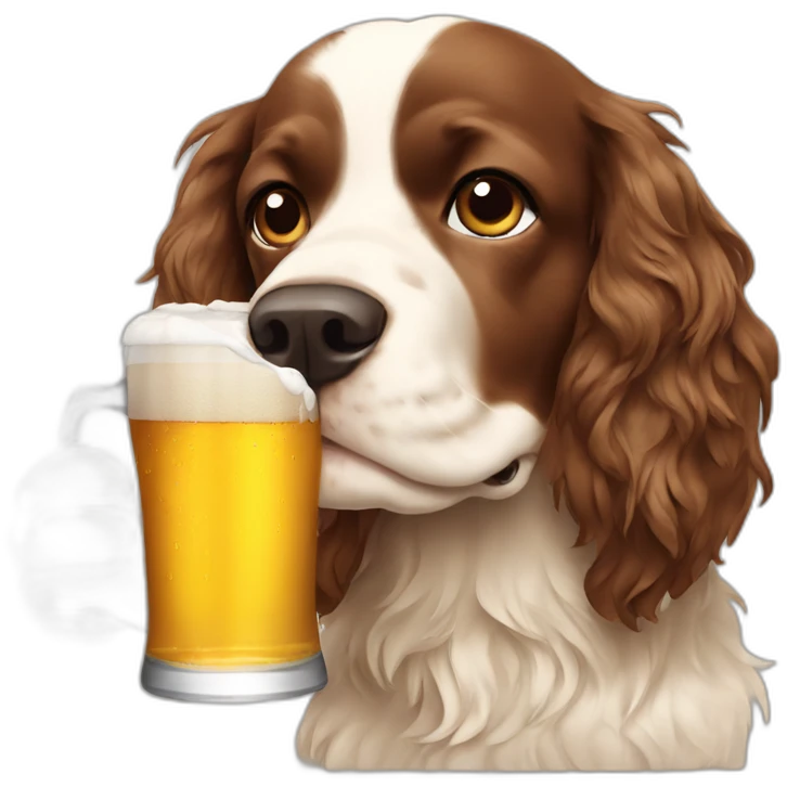spring spaniel drinking beer emoji