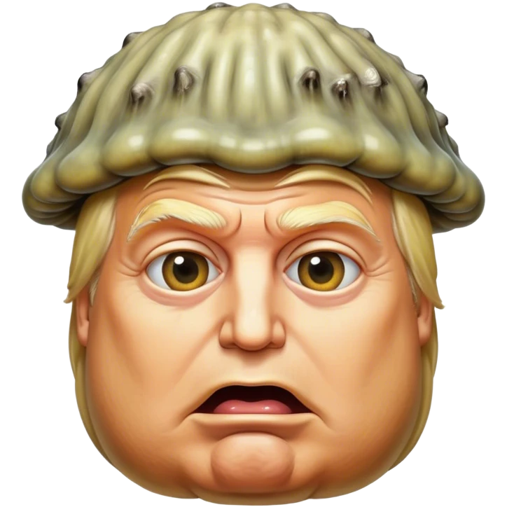 donald trumps face on the head of a giant maggot emoji