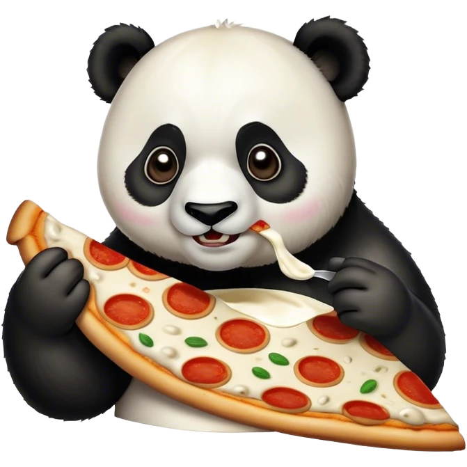 Panda eating a slice of white sauce pizza emoji