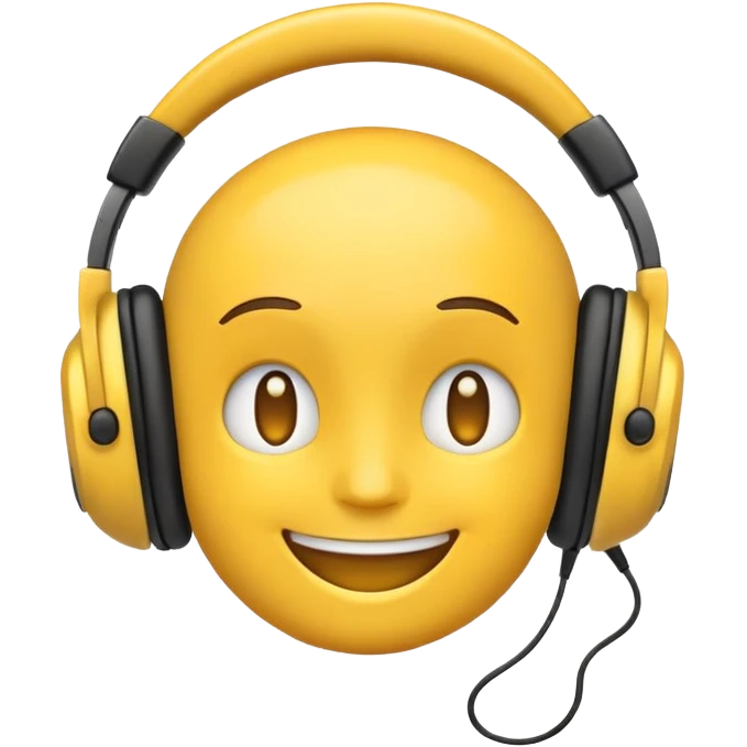 Emoji with headphones  emoji