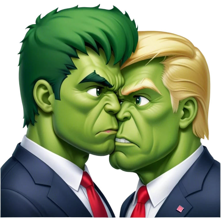 the hulk kissing donald trum emoji