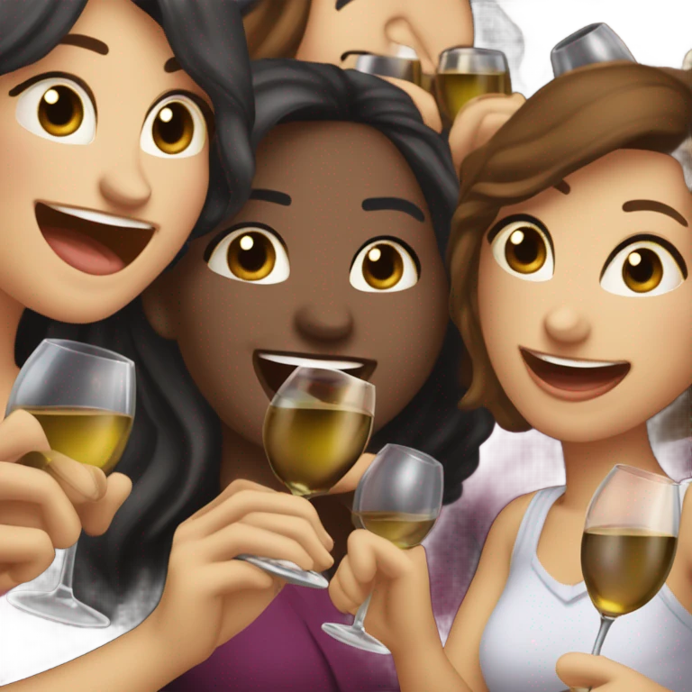Copa de vino con amigas  emoji