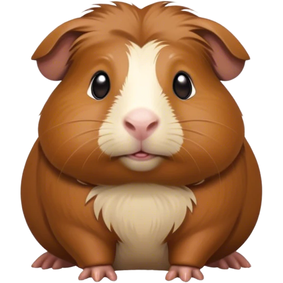 Cinematic Noble Brown Guinea Pig Portrait Emoji, Poised and regal, with a compact, chubby build and a soft, well-groomed rich brown coat, deep-set soulful dark eyes, Simplified yet sharp and sophisticated features, highly detailed, glowing with a warm, dignified glow, high shine, intelligent and charming, stylized with an air of gentle coziness, focused and attentive, soft glowing outline, capturing the essence of a watchful and confident little rodent, so majestic it feels as though it could scurry out of the screen with effortless authority! emoji