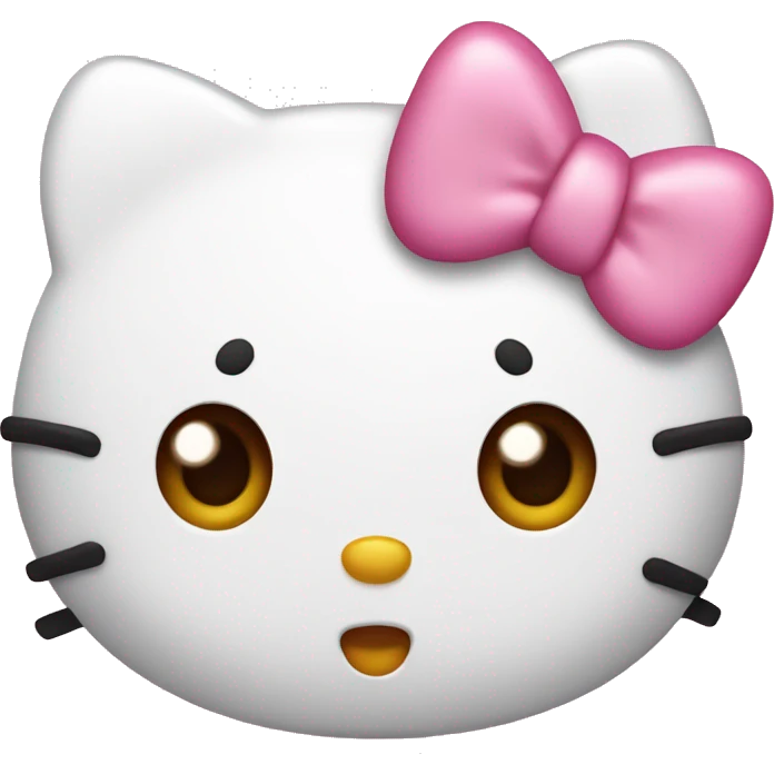 Hello kitty wearing a bow that has pink frosting and sprinkles  emoji
