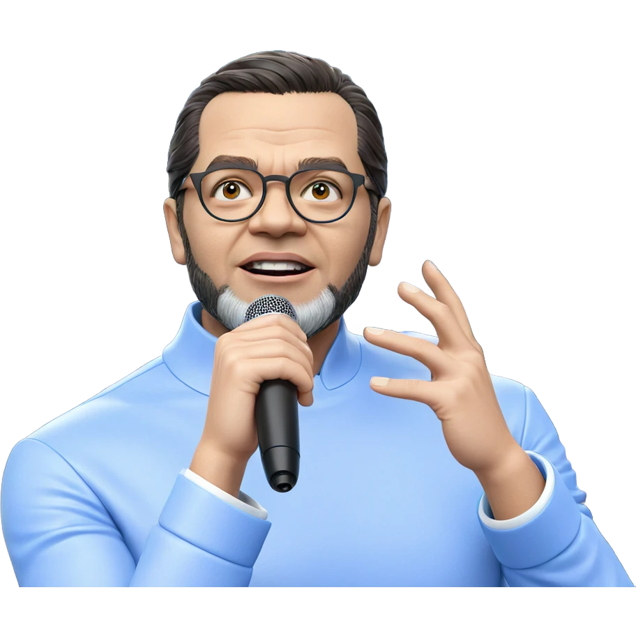 male cosplayer with microphone emoji