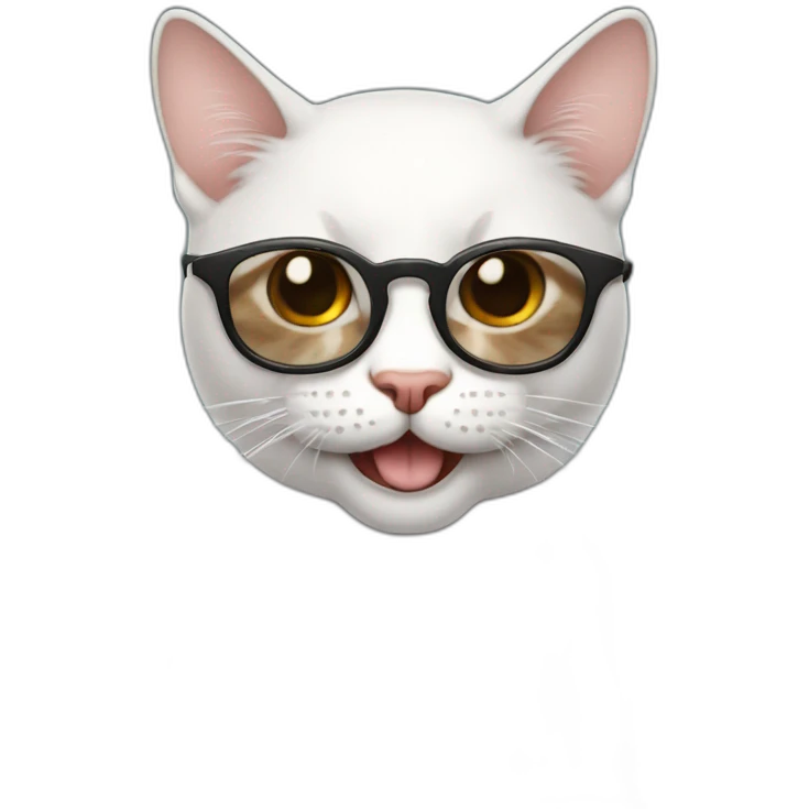 Gato con lentes y Dientes filosos  emoji
