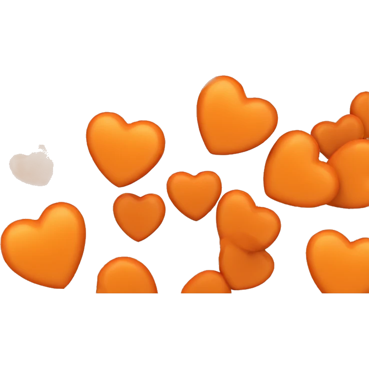 heart orange 3d emoji
