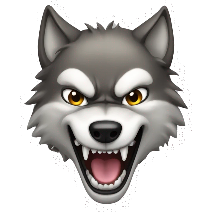 Wolf showing off fangs emoji