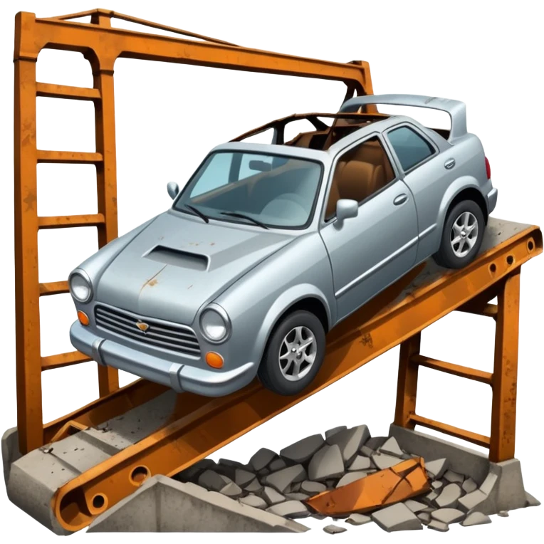 car falling off bridge emoji