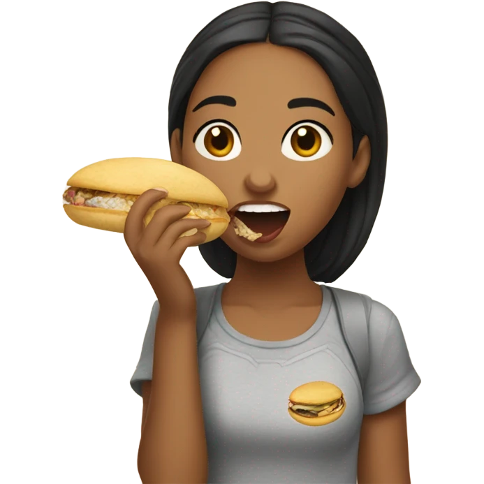 Girl eating arepa  emoji