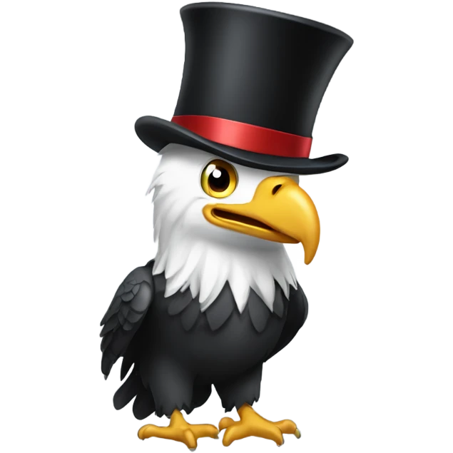 Dancing Bald eagle top hat  emoji