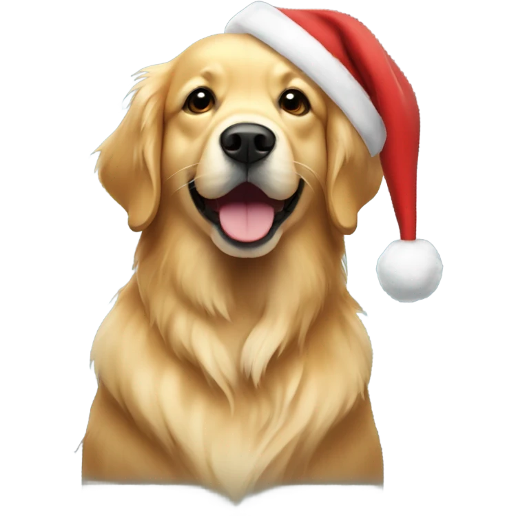 golden retriever with santa hat emoji