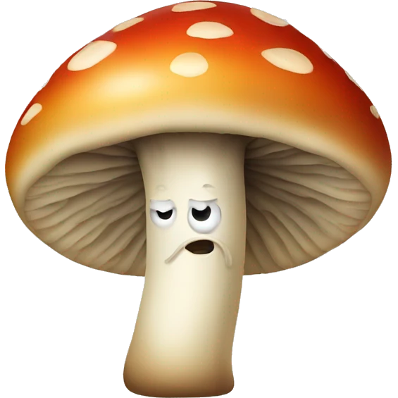 Mushroom with a face and cigarette emoji
