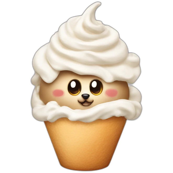 Whipped cream hedgehog emoji