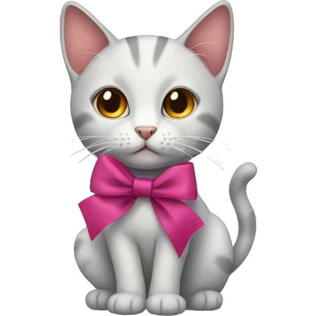 cat wearing a ribbon emoji
