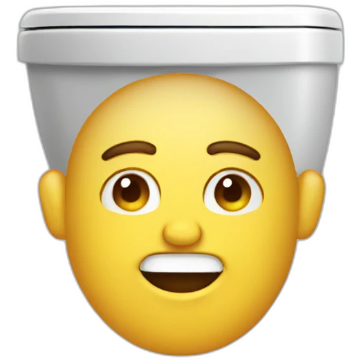 A toilet with a man's head emoji