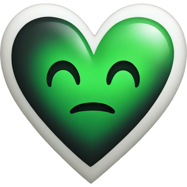 Half black and Green heart emoji