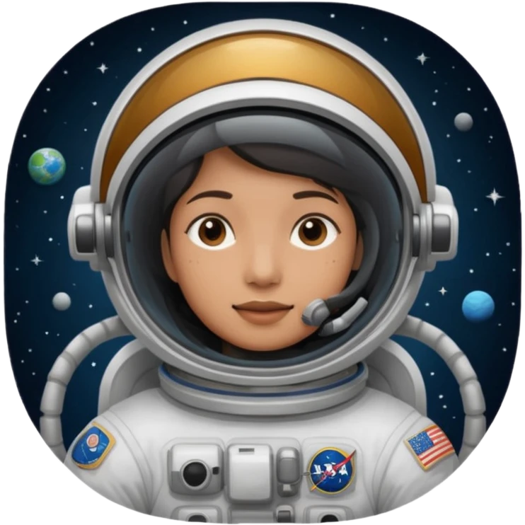 Astronaut floating in space no face real emoji