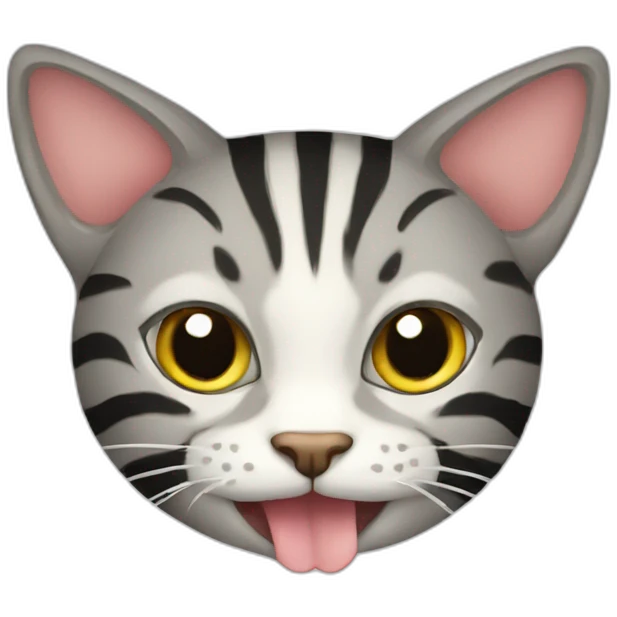 Striped cat eating  emoji