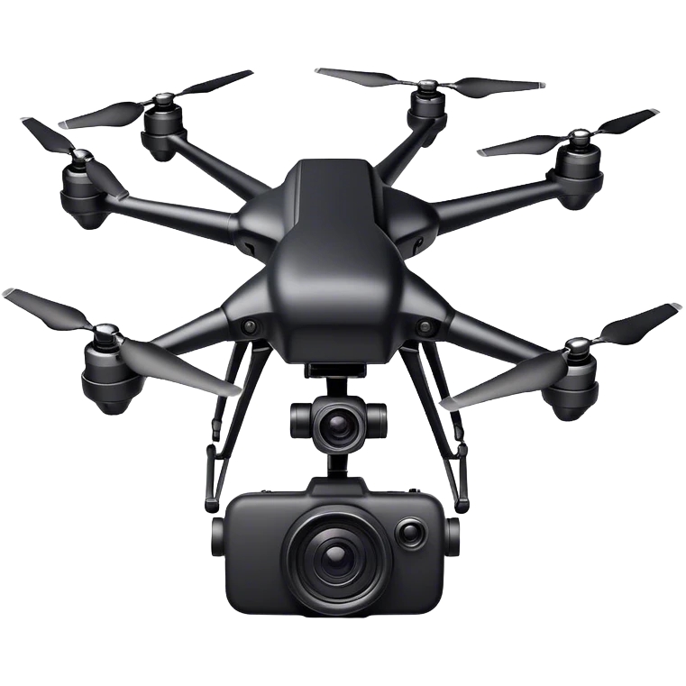 black drone holding black camera emoji