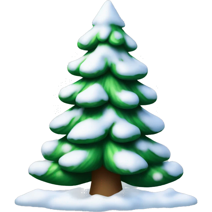christmas tree with snow emoji