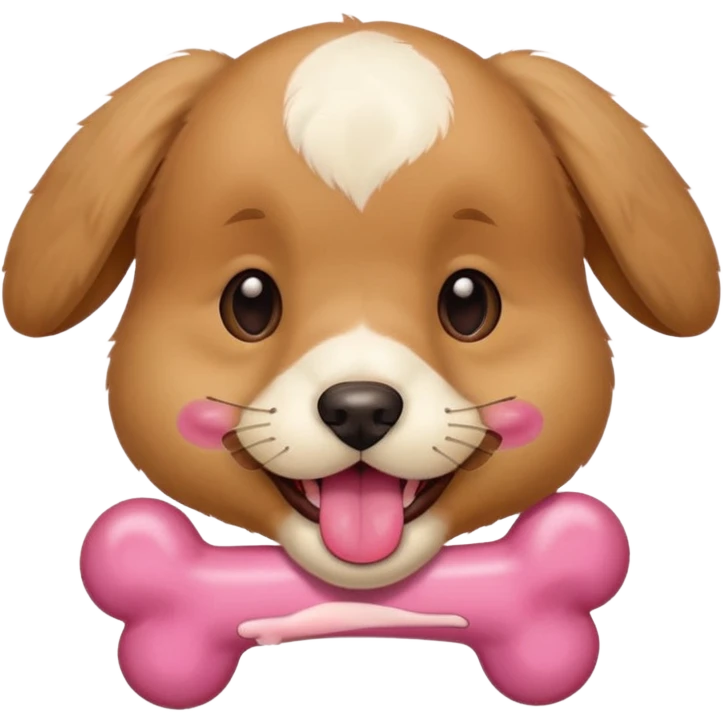 puppy face with bone in mouth emoji
