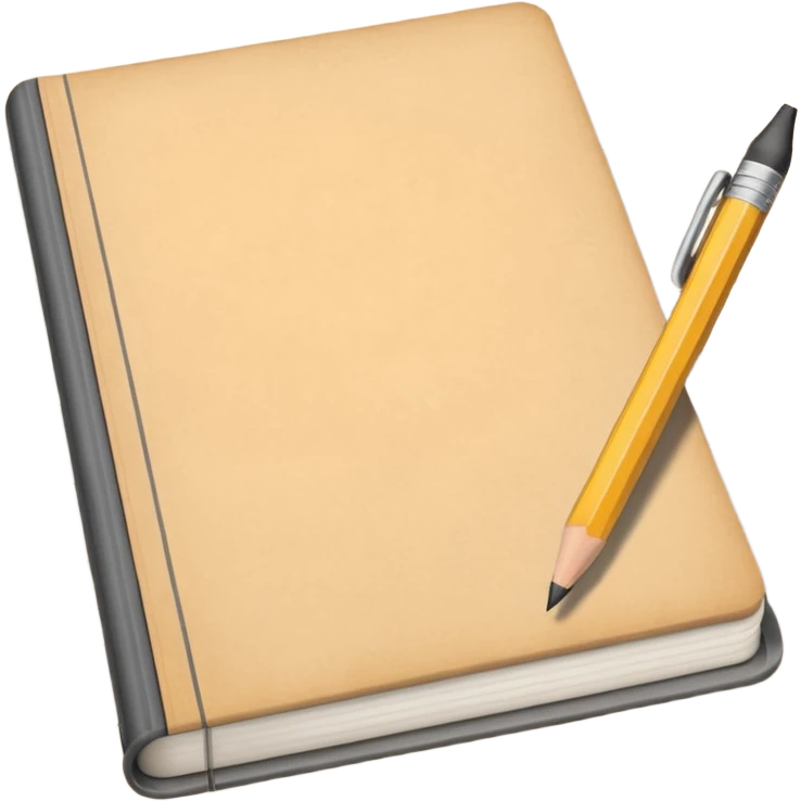 journal and pencil emoji