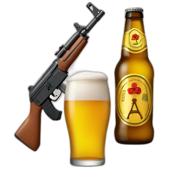 AK-47 avec une bière emoji