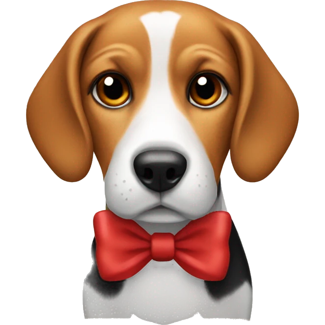 Beagle with red bow emoji