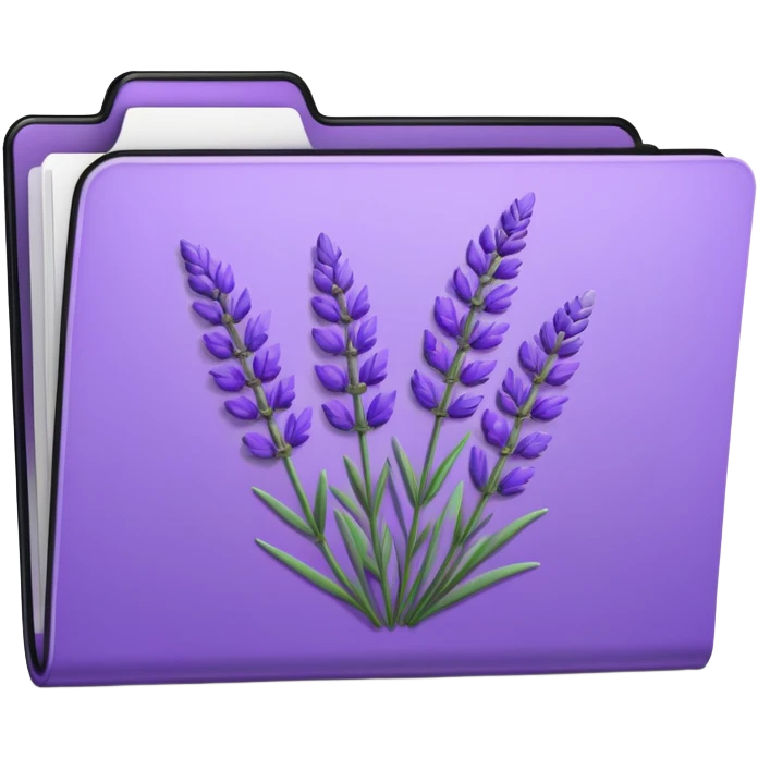 folder with lavender flower  picture  emoji