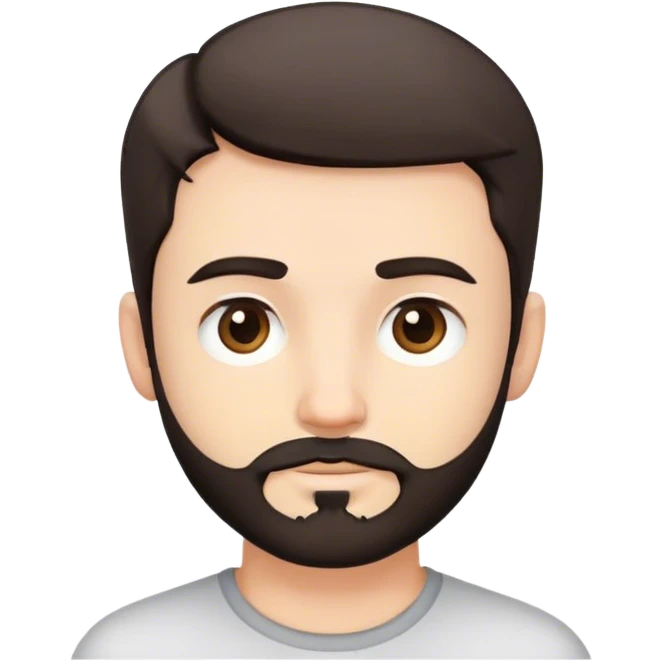 Cute white male, short dark colored hair and facial hair emoji
