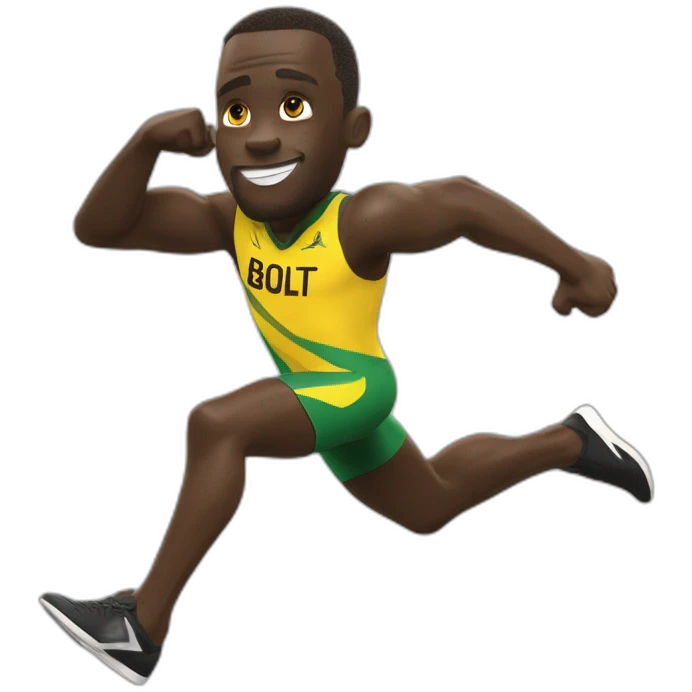 Usain bolt to di world pose emoji