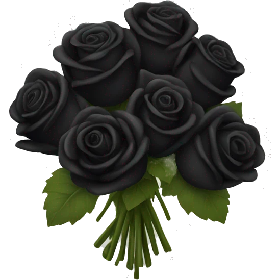 bouquet of black roses emoji