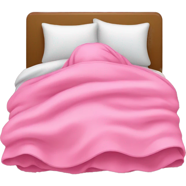 Sleeping under pink blanket emoji