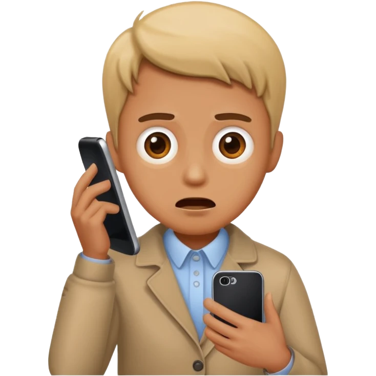 A person scared a lot of a phone  emoji