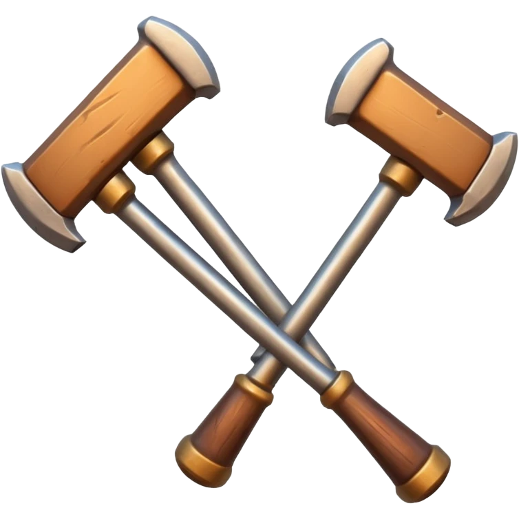 croisement de 2 marteaux (en mode duel, qui des deux va gagner) emoji