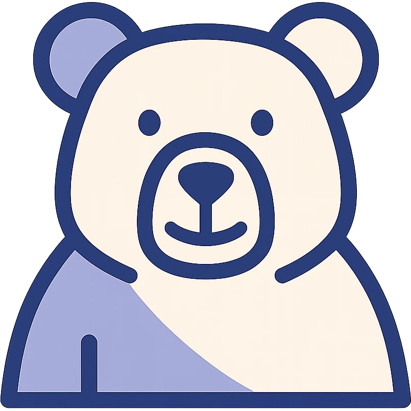 A bear icon with a modern, flat design style. emoji