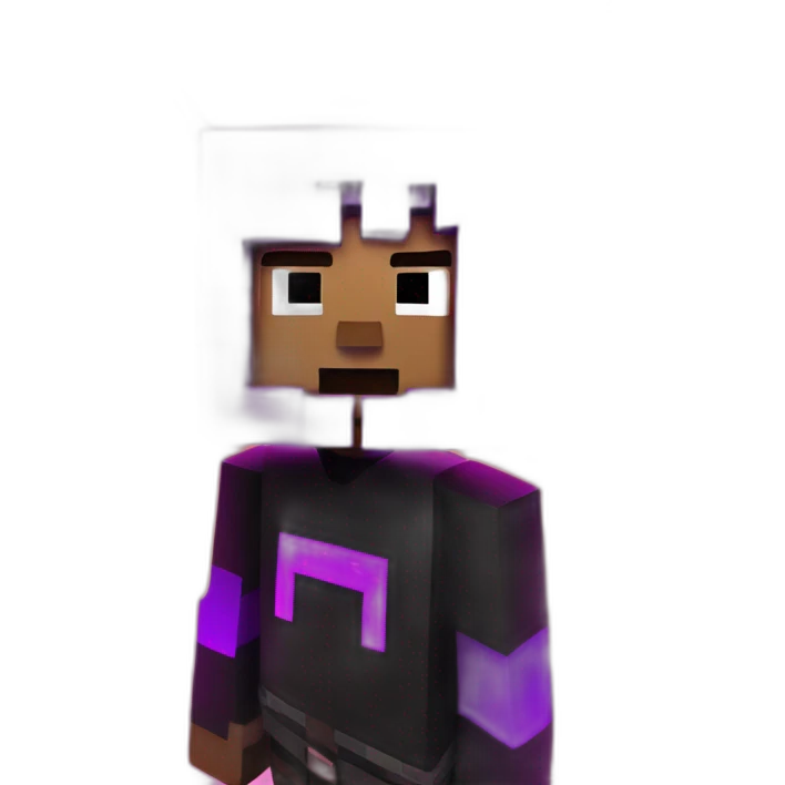 Minecraft steve wearing a black hoodie with "OMG" letters on it and VR headset in a cyberpunk VR environment with violet neon lighting. emoji
