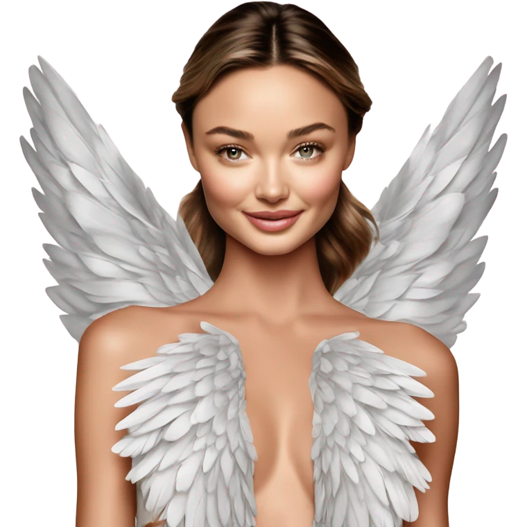 Miranda Kerr  on a runway victoria secret  angel wings emoji