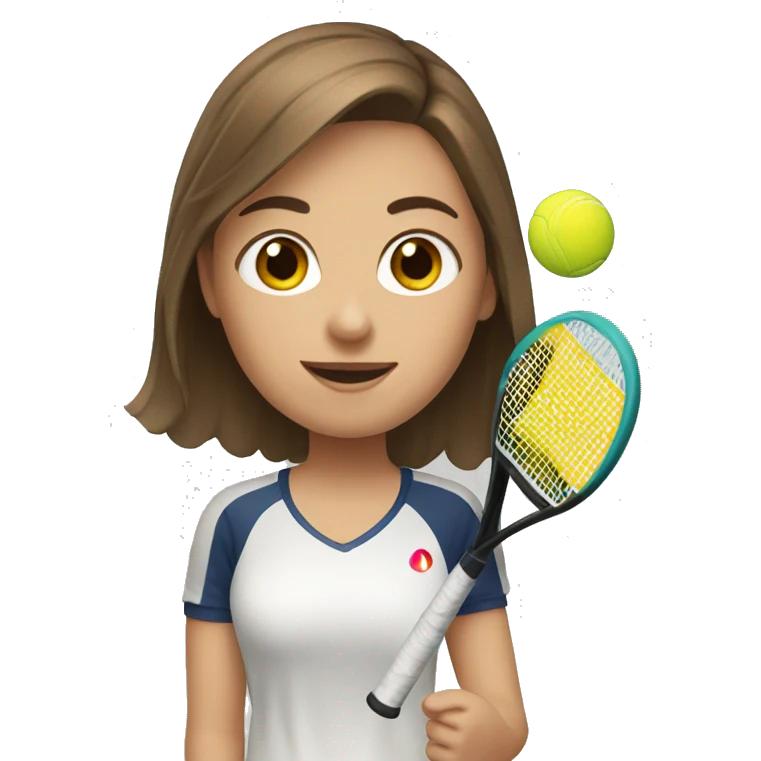 Girl brown hair playing Padel  emoji