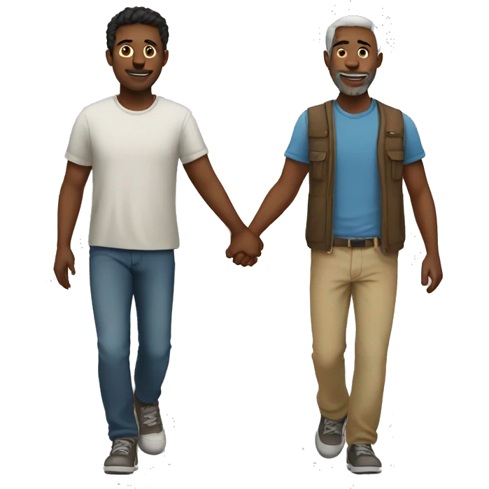 walking holding hands emoji
